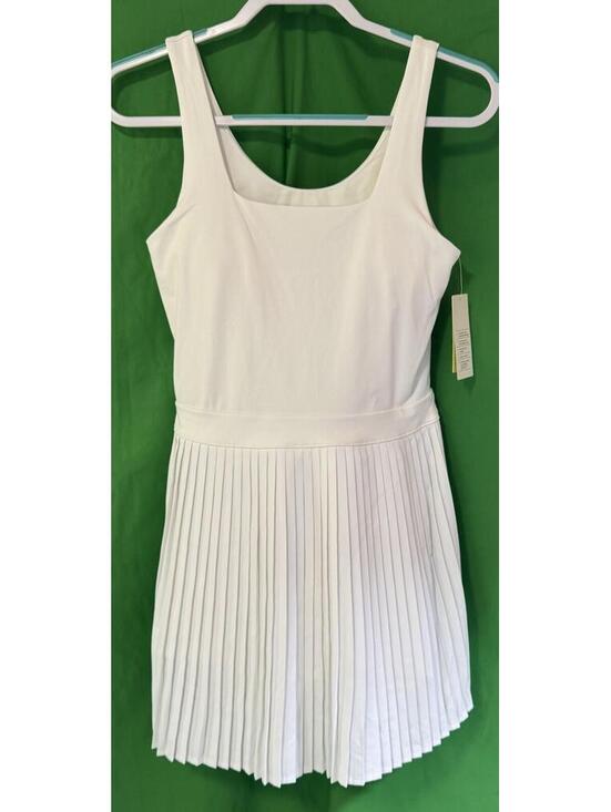 all in motion Dresses & Skirts - All in Motion White Pleated Tennis Dress Built in Shorts Shelf Bra Womens M